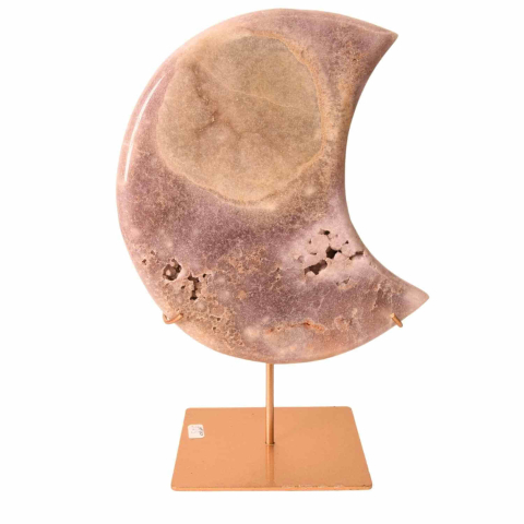 Alte cristale - Semiluna decorativa din Agat roz-liliachiu natural – sculptata manual in Brazilia