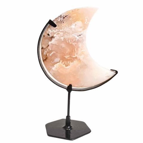 Forme și Sculpturi Decorative Diverse - Semiluna din Plum Agat – Sculptata manual, armonie interioara si blandete