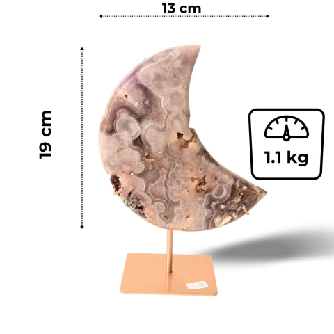 Semiluna din Agat Liliachiu Natural | Piesa Unicat Brazilia [1]