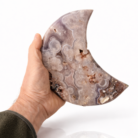 Semiluna din Agat Liliachiu Natural | Piesa Unicat Brazilia [5]