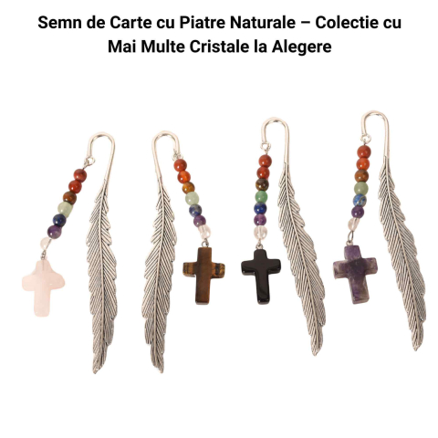 Semn de Carte cu Cruce din Obsidian si Pietrele celor 7 Chakre [5]