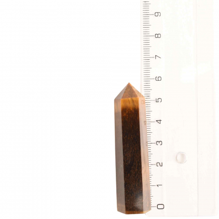 Set 2 turnuri din cristale semipretiose vindecatoare hexagonale Ochi de tigru - Obelisc cu inaltimea de 6 cm [1]