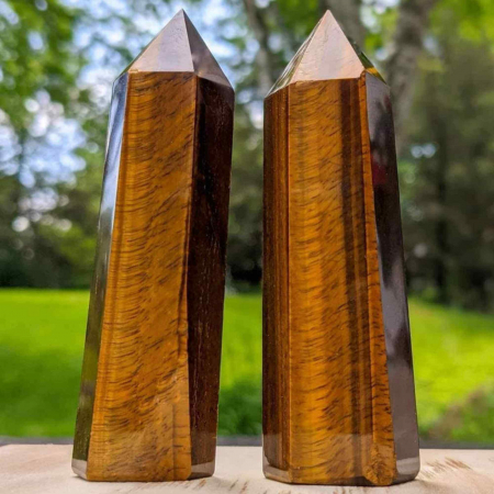 Turn cristal Ochi de Tigru de 10-11 cm din Piatra Naturala Vindecatoare Hexagonala pentru Meditatie [3]