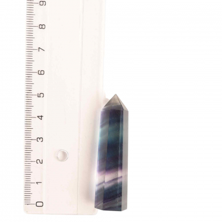 Set 2 turnuri din cristale semipretiose vindecatore hexagonale Fluorit curcubeu - Obelisc cu inaltimea de 5 cm [2]