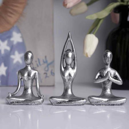 Set 3 statuete sculptate pentru meditatie Yoga - Decor Feng Shui, ideale pentru o stare de liniste si relaxare [3]