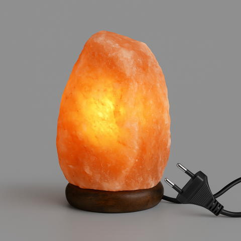 Lampa Sare Himalaya 1.5–2 kg – lumina ambientala calda si relaxanta, include bec si priza EU [1]