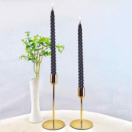 Set 4 Lumanari negre spirala de 25 cm - Lumanari  fara picurare si fara parfum - Perfecte ca lumanari pentru cina, ocazii speciale [3]