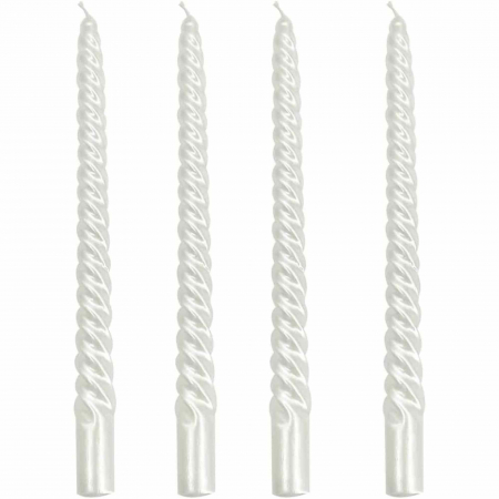 Set 4 Lumanari albe spirala de 25 cm - Lumanari  fara picurare si fara parfum - Perfecte ca lumanari pentru cina, ocazii speciale - Copie [3]