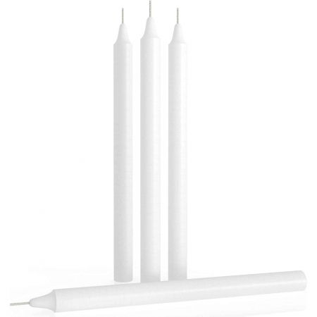 Set 4 Lumanari albe drepte de 25 cm - Lumanari fara picurare si fara parfum - Perfecte ca lumanari pentru cina, ocazii speciale [1]