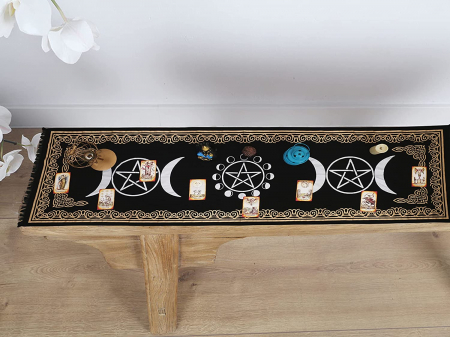 Patura pentru altar magic - Design Moon Phases With Triple Moon - Vrajitorie Tarot Wiccani Spiritualitate [4]