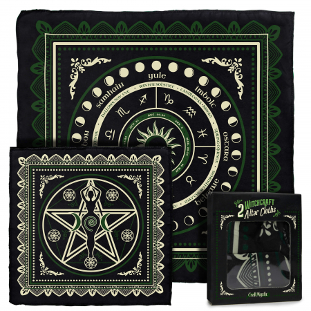 Instrumente și Accesorii Spirituale - Set 2 Panze cu design unic pentru altar magic - Decor perete