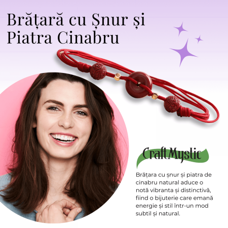 Bratara pe Snur cu Piatra de Cinabru Natural [6]