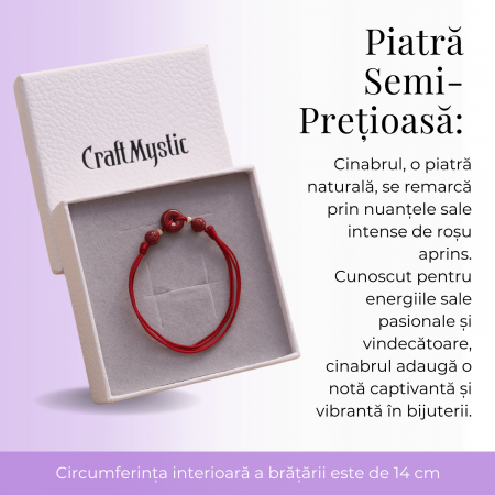 Bratara pe Snur cu Piatra de Cinabru Natural [2]
