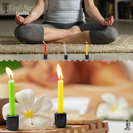 Set 12 lumanari colorate fara miros, lungime de 100 mm, pentru ritualuri, aniversari. torturi [6]
