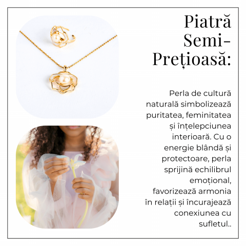 Bijuterie inspirata de natura – Inel floare de camelie cu perla si scoica [7]