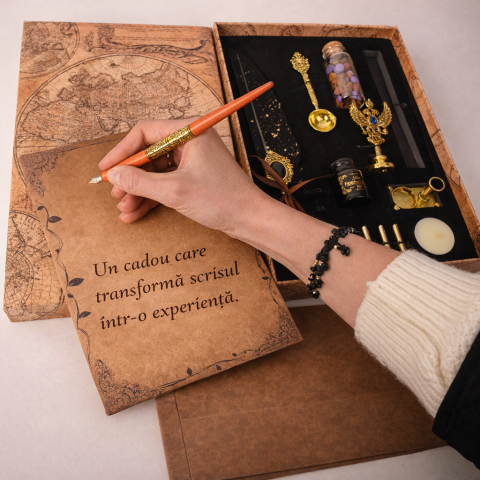 Set Caligrafie cu Pana si Sigiliu – Scris Artistic si Scrisoare Medievala Cadou [3]