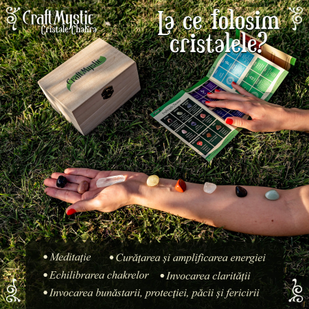 Set Cristale si Pietre Naturale Vindecatoare Chakra in cutie de lemn- 11 piese pentru meditatie, spiritualitate, echilibrarea chakrelor – Piramidă de orgon chakra , pendul chakra, cuart roz neslefuit, varf de cristal transparent, 7 pietre slefuite + Brosura cu Proprietatile Cristalelor. [3]