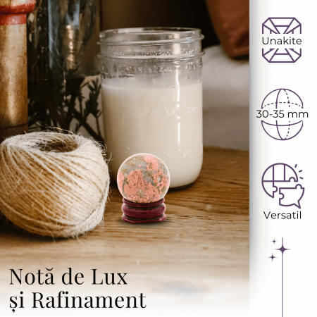Sfera din Unakite, 1 buc, 30-35 mm - Piatra Semipretioasa pentru Cadouri, Echilibru si Vindecare [1]