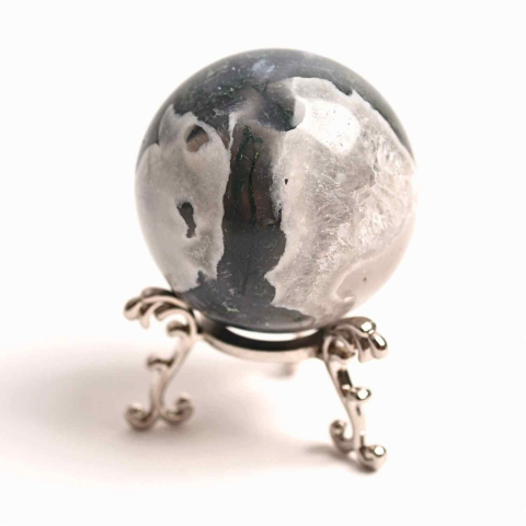 Cristale pe beneficii - Sfera Moss Agat 50-55 mm - Echilibru si Conexiune cu Natura