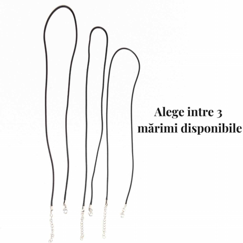 Snur ajustabil din imitatie piele cerata neagra 1.5mm, 50+5cm – Ușor și versatil [2]