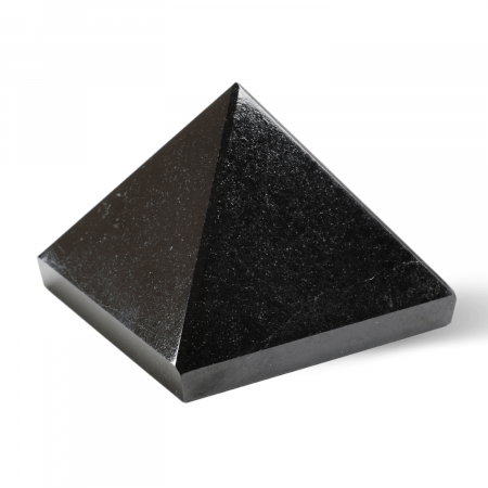 Piramide din Cristal Brut - Piramida Sculptata Manual 60mm din Shungit Natural