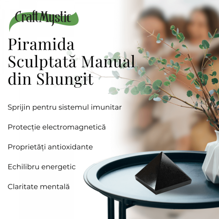 Piramida Sculptata Manual 60mm din Shungit Natural [3]