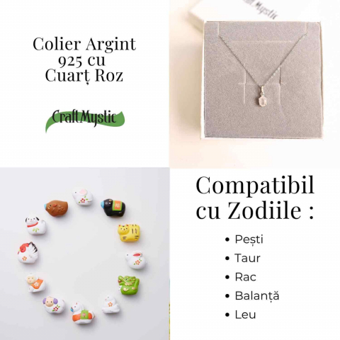 Iubire si Echilibru Emotional – Colier Cuart Roz Argint 925 [3]