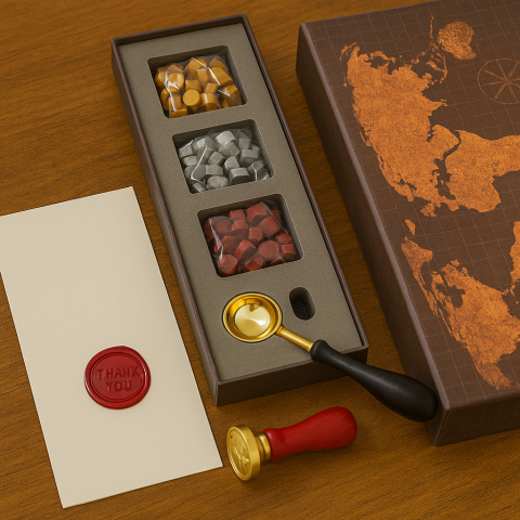 Set Sigiliu Ceara Thank You – Stampila Vintage cu Cutie Cadou [3]