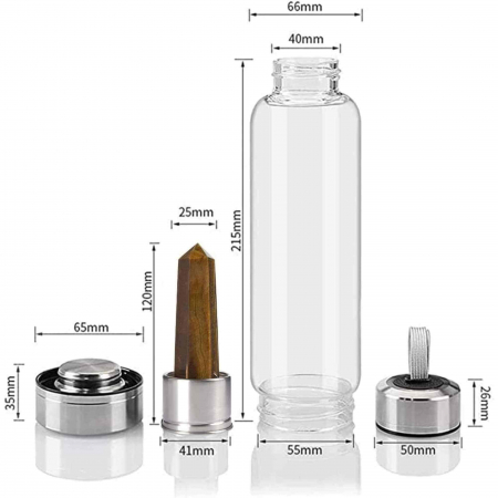 Sticla de apa cu varf de cristal Ametist – 550 ml [3]