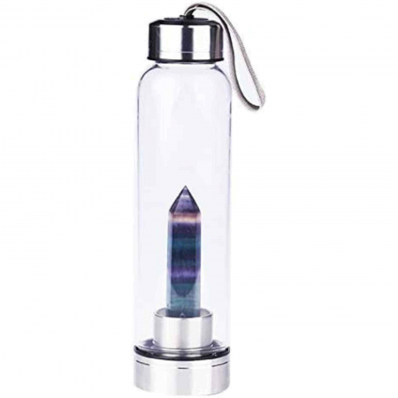 Sticla de apa cu varf de cristal Ametist – 550 ml [0]