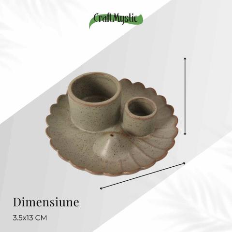 Suport ceramic 3 in 1 pentru salvie, Palo Santo si betisoare parfumate – model rotund [4]