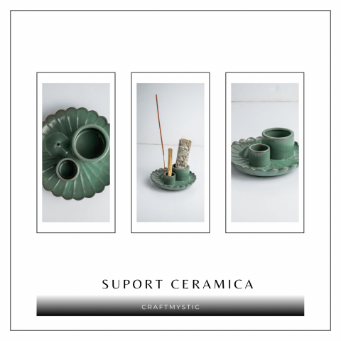 Suport ceramic verde 3 in 1 – Palo Santo, Salvie si Betisoare [8]