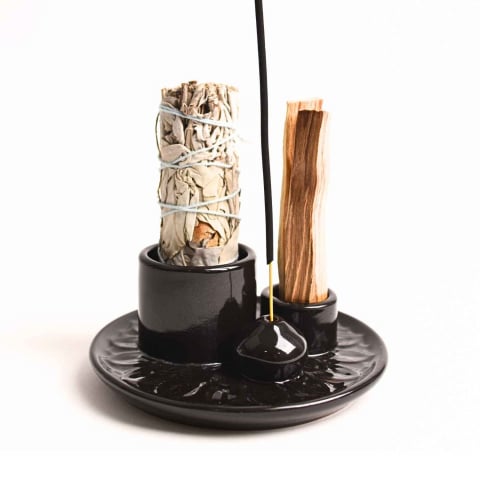 Sanatate - Suport ceramica pentru salvie, palo santo si betisoare – Eleganta si purificare