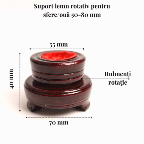 Suport lemn rotativ pentru sfere oua si obiecte sferice– Expunere eleganta si rotativa [2]