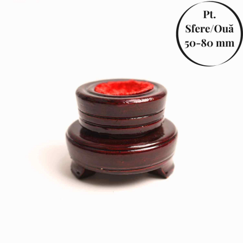 Suport lemn rotativ pentru sfere oua si obiecte sferice– Expunere eleganta si rotativa [0]