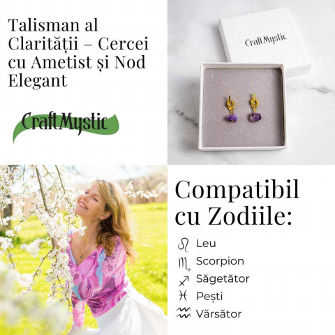 Talisman al Claritatii – Cercei cu Ametist si Nod Elegant [4]