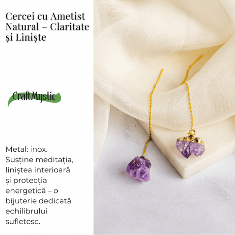 Claritate si Liniste – Cercei cu Ametist Natural [2]