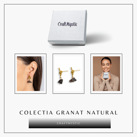 Talisman al Curajului – Cercei cu Granat si Nod Elegant [6]