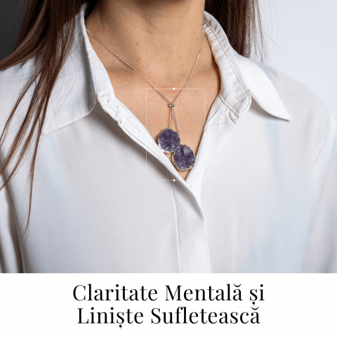 Doua cristale, o vibratie pura – Colier cu ametist pentru protectie si pace interioara [1]