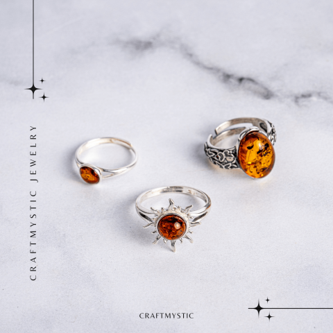 Inel Soare cu chihlimbar si montura argint 925 – Lumina si caldura la degetul tau [7]