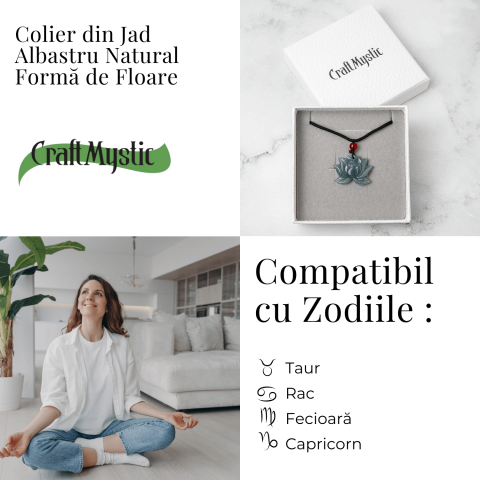 Puritate si Liniste – Colier Lotus din Jad Albastru de Guatemala [4]