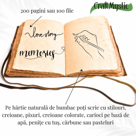 Jurnal piele naturala cu Arborele Vietii si hartie de bumbac – Creativitate si conexiune spirituala [2]