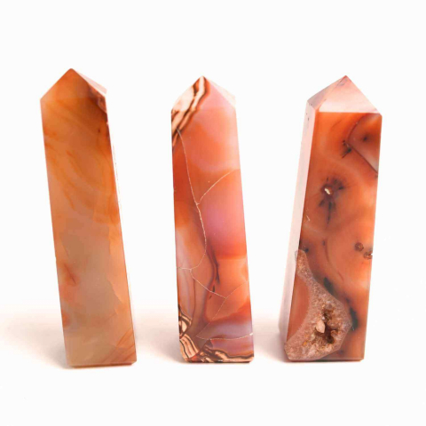 Vârfuri de Cristal - Turn din Carneol cu 4 laturi – Energie, curaj si prosperitate