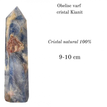 Turn cristal natural Kianit albastru 9 -10 cm - Punct Energetic pentru Meditatie si Alinierea Chakrelor [1]