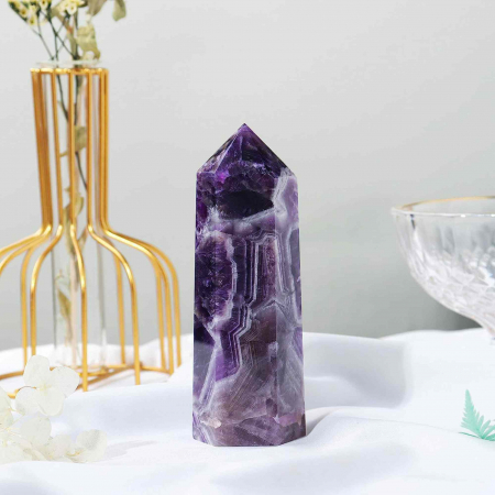 Turn de cristal semipretios vindecator hexagonal Ametist - Obelisc cu inaltimea intre 8-9 cm [3]