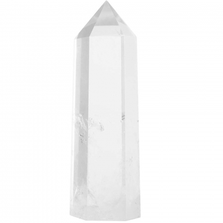 Figurine și Sculpturi din Cristal - Turn de cristal semipretios vindecator hexagonal Cuart transparent - Obelisc cu inaltimea de 10 cm