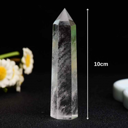 Turn de cristal semipretios vindecator hexagonal Cuart transparent - Obelisc cu inaltimea de 10 cm [1]