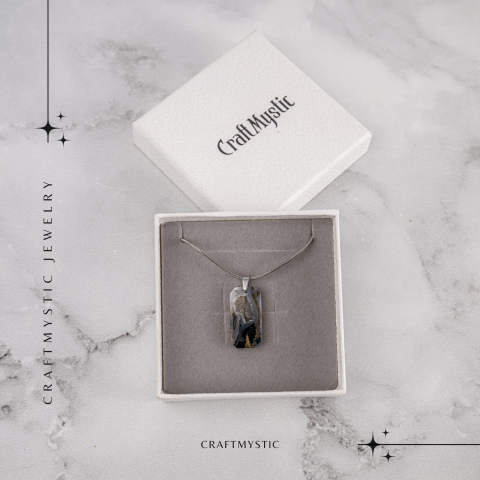 Colier Titanium cu Agat Dendritic Dreptunghiular – NaturA, Echilibru si Conexiune Interioara [6]