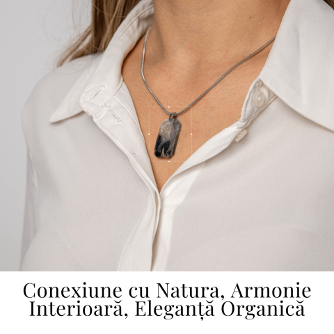Colier Titanium cu Agat Dendritic Dreptunghiular – NaturA, Echilibru si Conexiune Interioara [1]