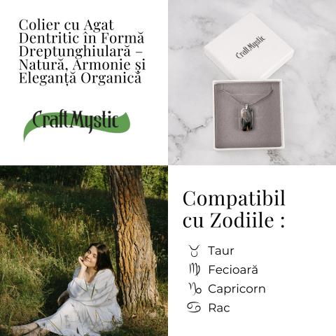 Colier Titanium cu Agat Dendritic Dreptunghiular – NaturA, Echilibru si Conexiune Interioara [3]